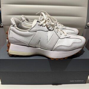 New Balance 327 White Perforated Leather Sneakers Size 6.5